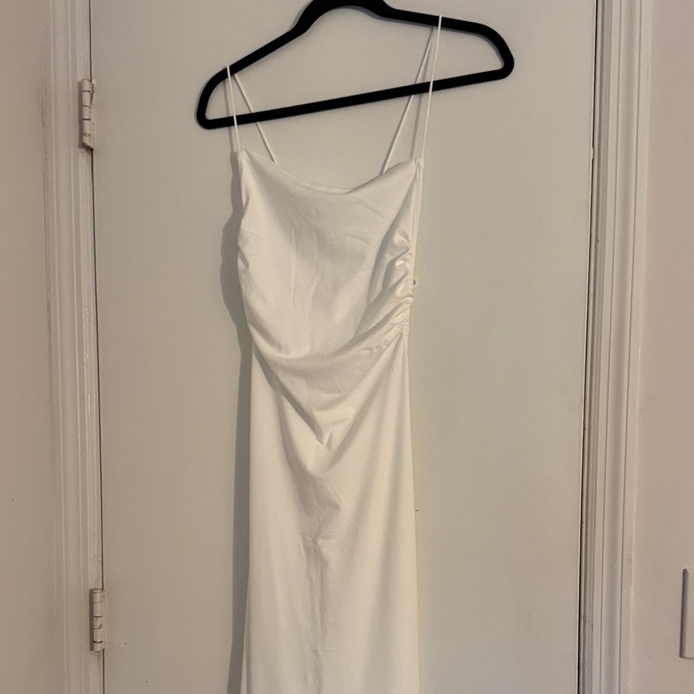 White Slip Dress with Thin Straps